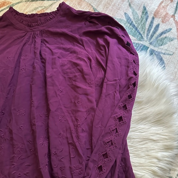 TORRID Challis Embroidered Cut Out Long Sleeve Blouse - Picture 7 of 8